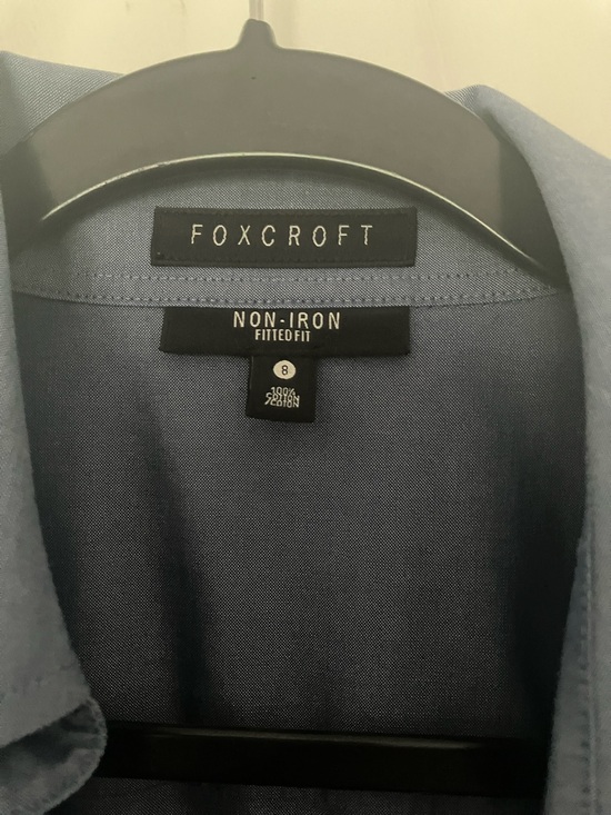Foxcroft Slate Blue Button-Down Shirt